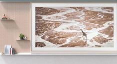 frame tv con pintura de jirafa